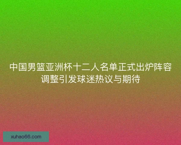 中国男篮亚洲杯十二人名单正式出炉阵容调整引发球迷热议与期待